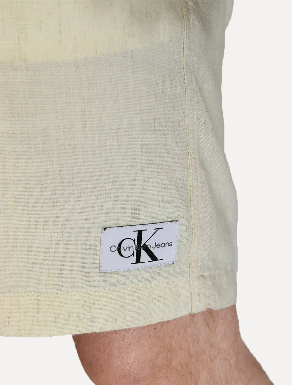 Bermuda Calvin Klein Jeans Masculina Chino Cotton Off White