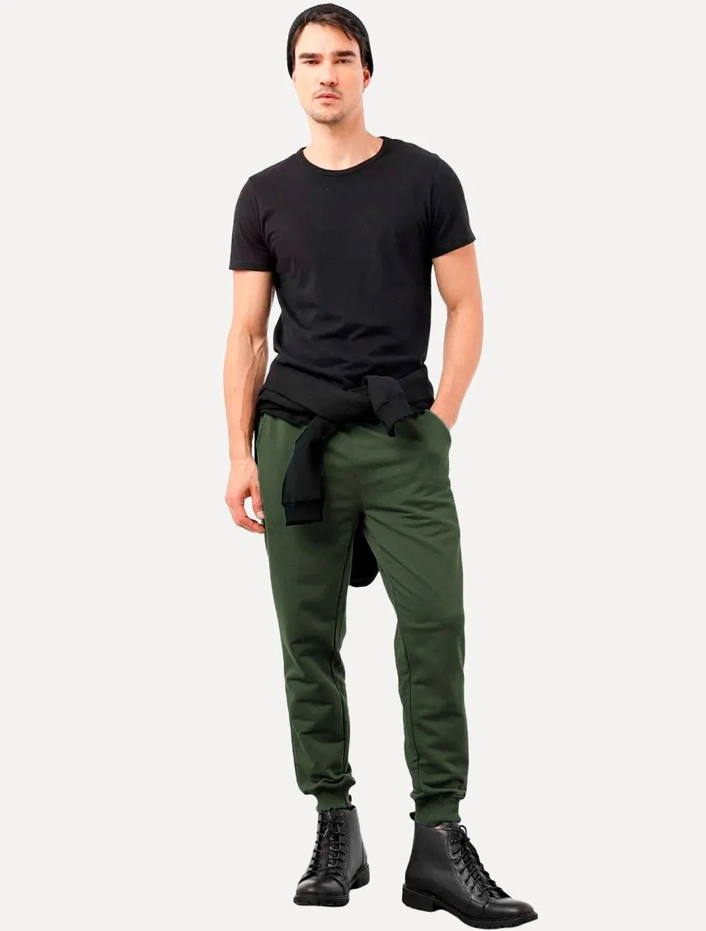 Calça John John Moletom Masculina New Basic Rusty Verde Escuro