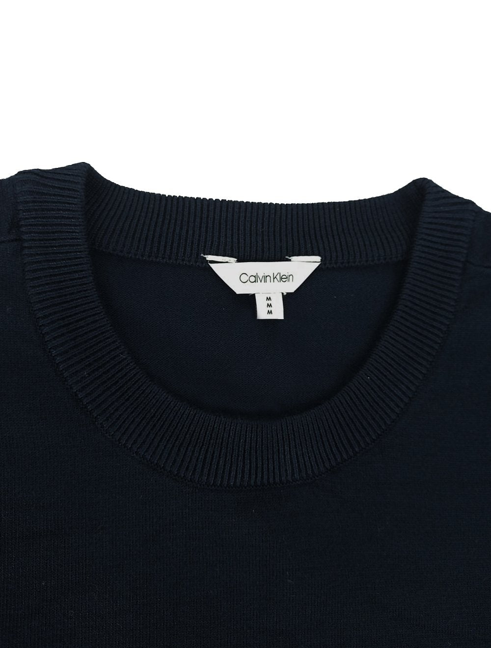 Suéter Calvin Klein Tricot Crewneck CK Logo Azul Marinho