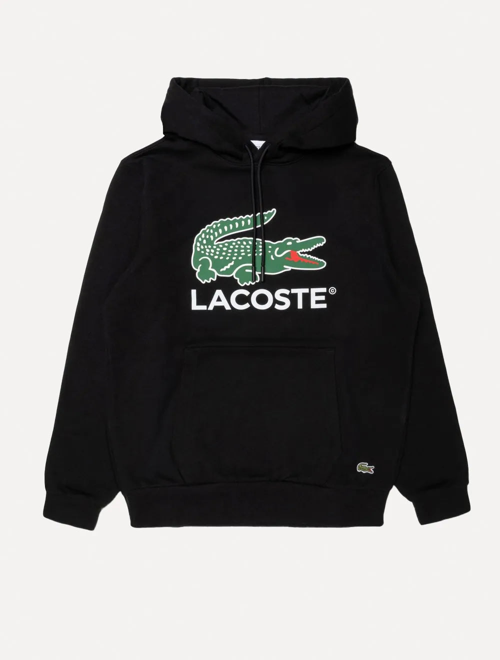 Moletom Lacoste Masculino Hoodie Classic Fit Cotton Fleece Logo Preta