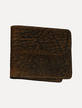 Carteira Calvin Klein Jeans Couro Basic Paquiderme Marrom