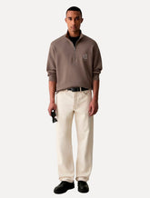 Casaco Moletom Armani Exchange Masculina Embroidery AX Logo Marrom Médio
