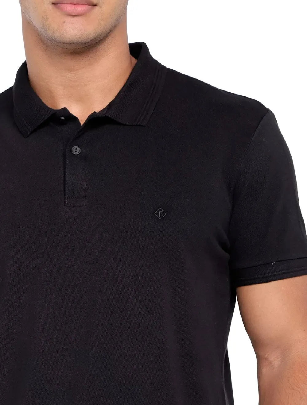 Polo Forum Masculina Piquet Muscle Logo Preta