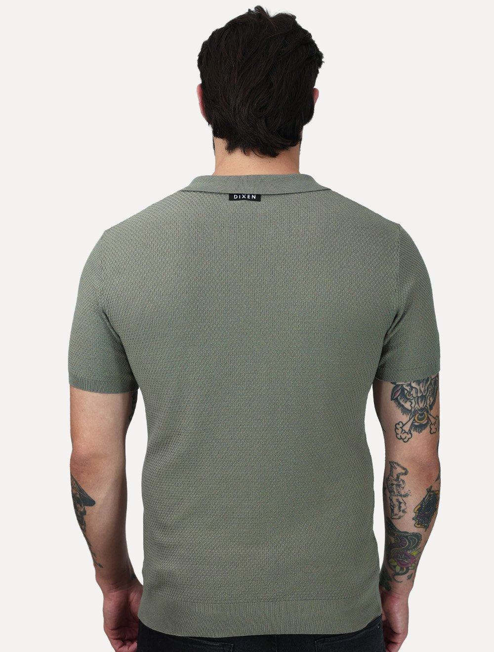 Polo Dixen Masculina Tricot Manga Curta Verde
