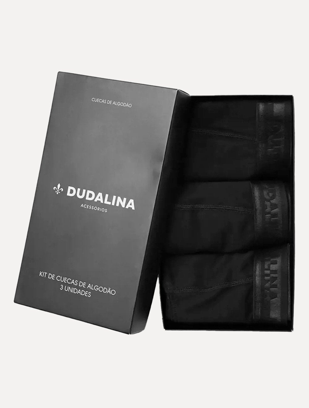 Kit Cuecas Dudalina Boxer 3 Unidades Preto