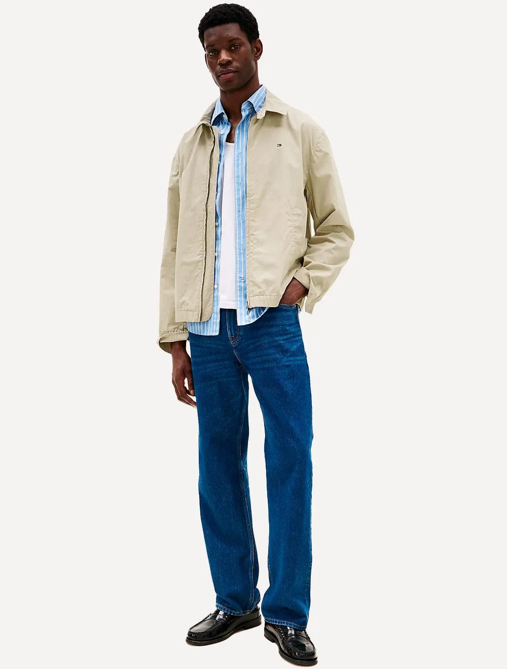 Jaqueta Tommy Hilfiger Masculina Regular Cotton Ivy Cáqui Claro