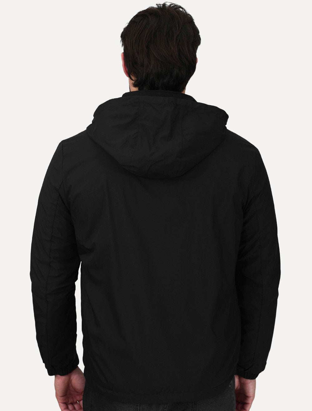 Jaqueta Masculina Corta-Vento Nylon Pocket Zip Preta