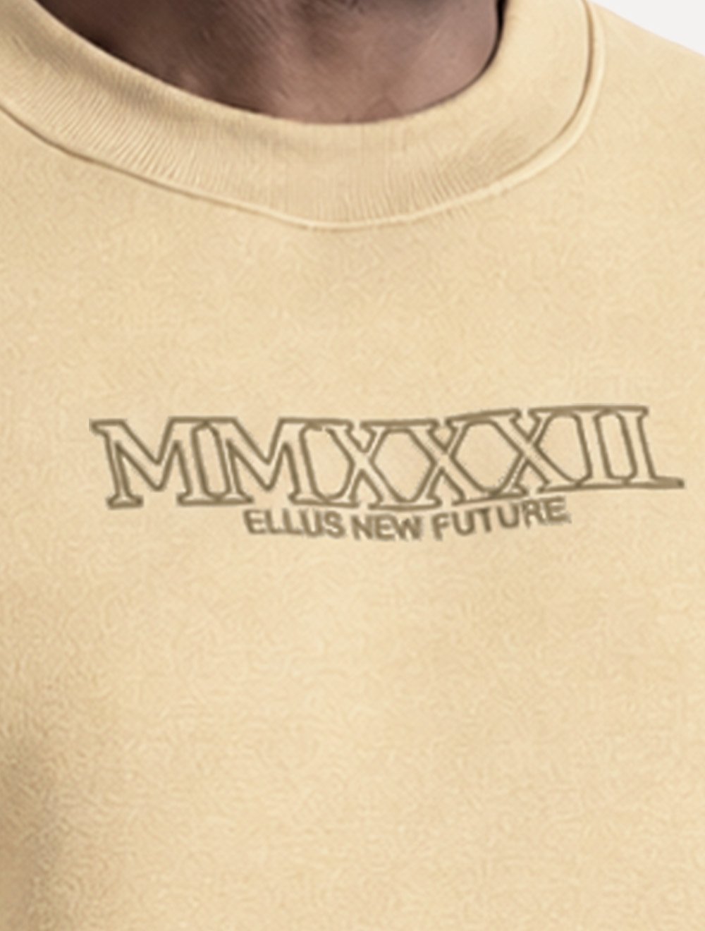 Moletom Ellus Masculino Crewneck Fleece New Future Cáqui