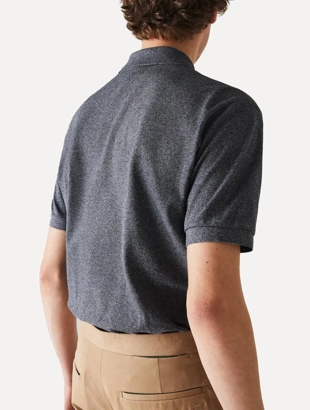 Polo Lacoste Masculina Classic Fit Mescla Chumbo