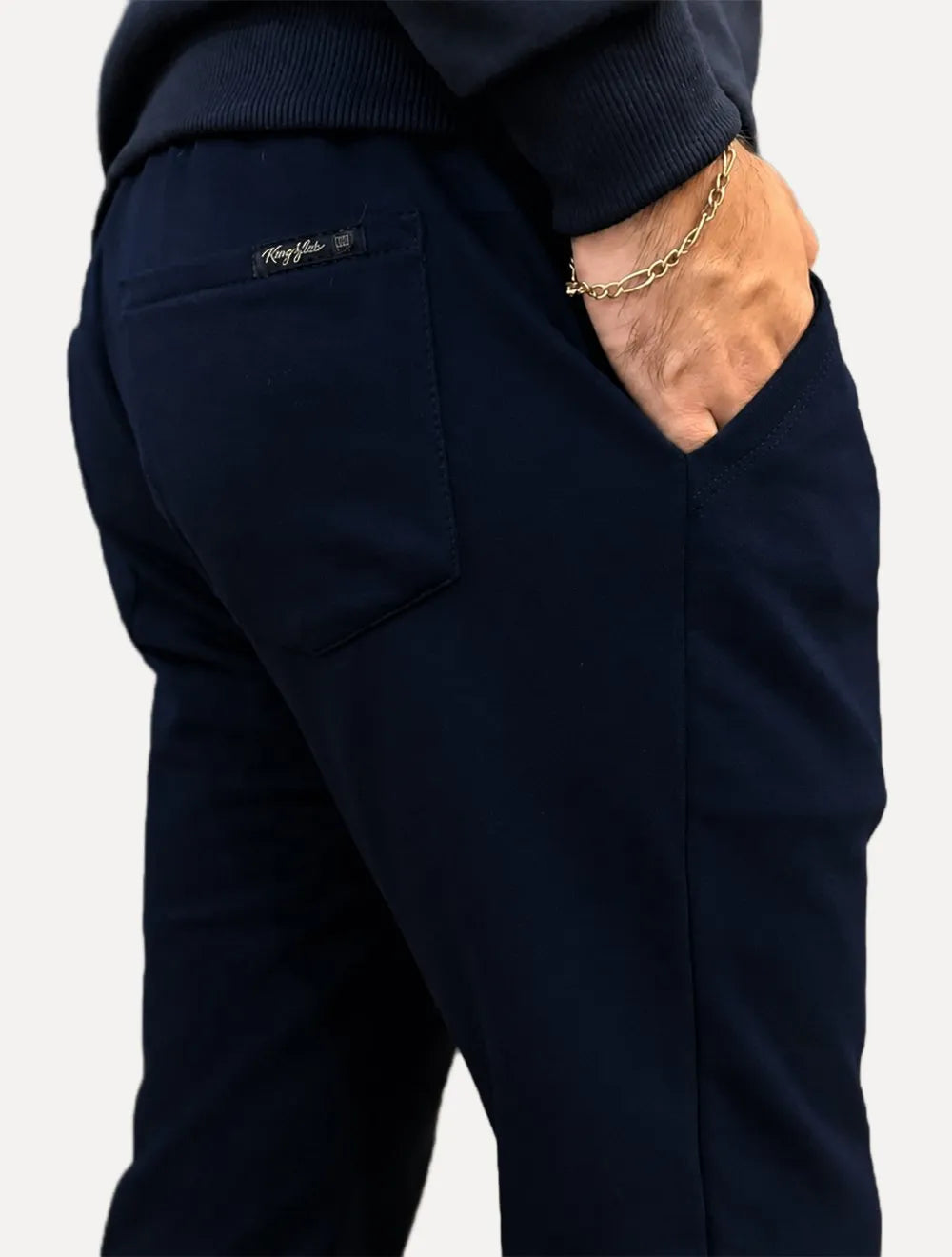 Calça King & Joe Masculina Moletom Comfort Azul Marinho