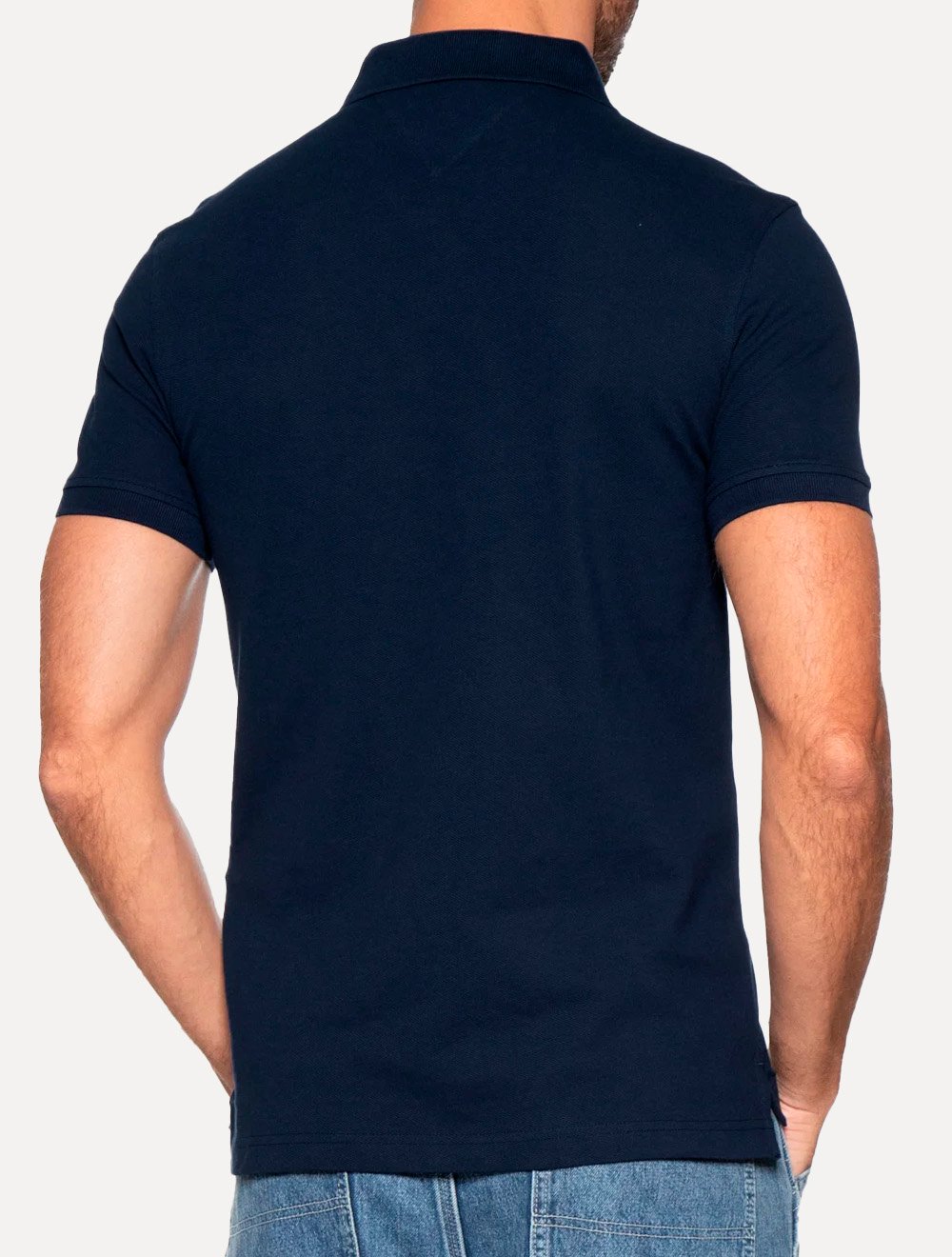 Polo Tommy Hilfiger Masculina Slim Piquet 1985 Azul Escuro