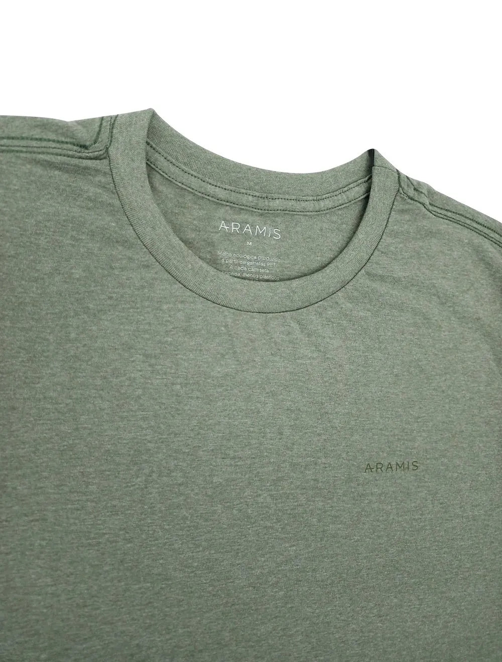 Camiseta Aramis Masculina Tingimento Eco Lisa Verde Militar Mescla