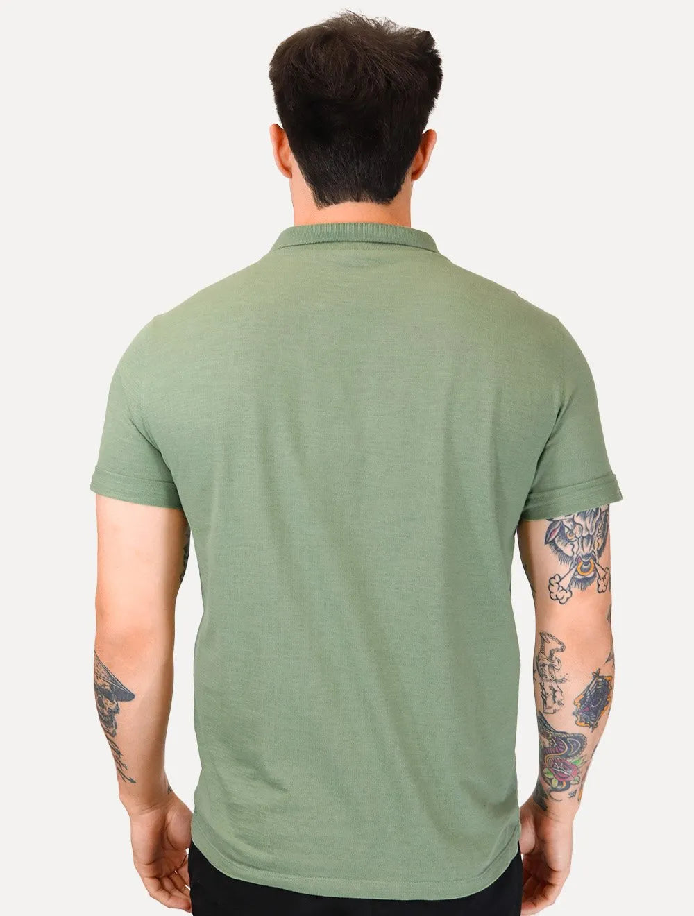 Polo Dudalina Piquet Essentials Cotton Basica Modal Verde Medio