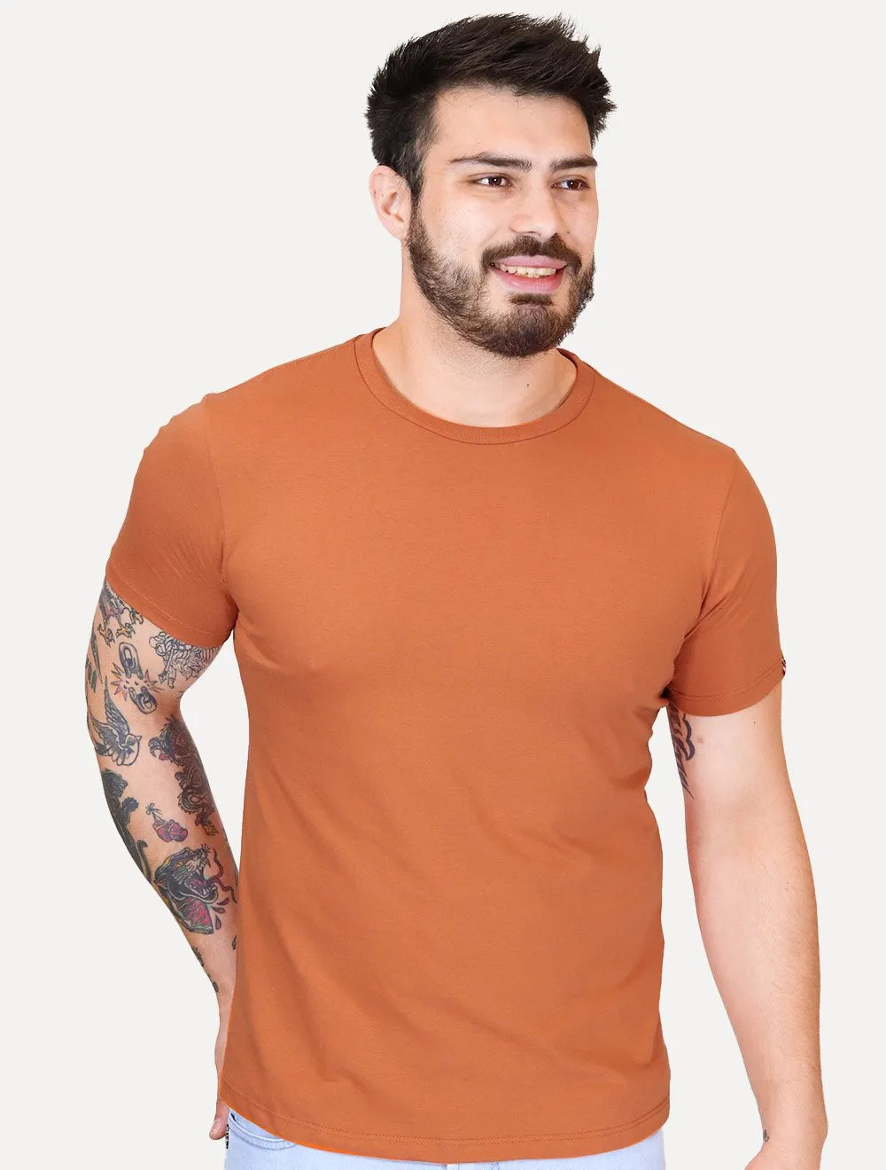 Camiseta Levis Masculina Slim Tab Sleeve Lisa Laranja