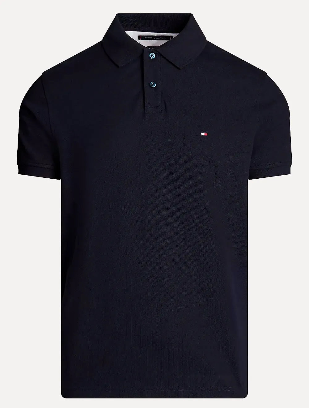 Polo Tommy Hilfiger Masculina Regular Piquet Colour-Blocked Back Azul Marinho
