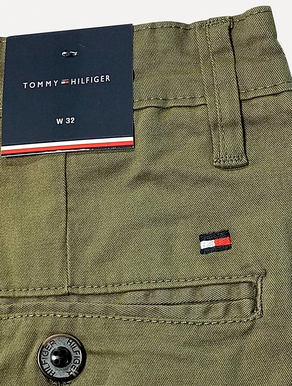Calça Tommy Hilfiger Masculina de Sarja Brooklyn Verde Oliva