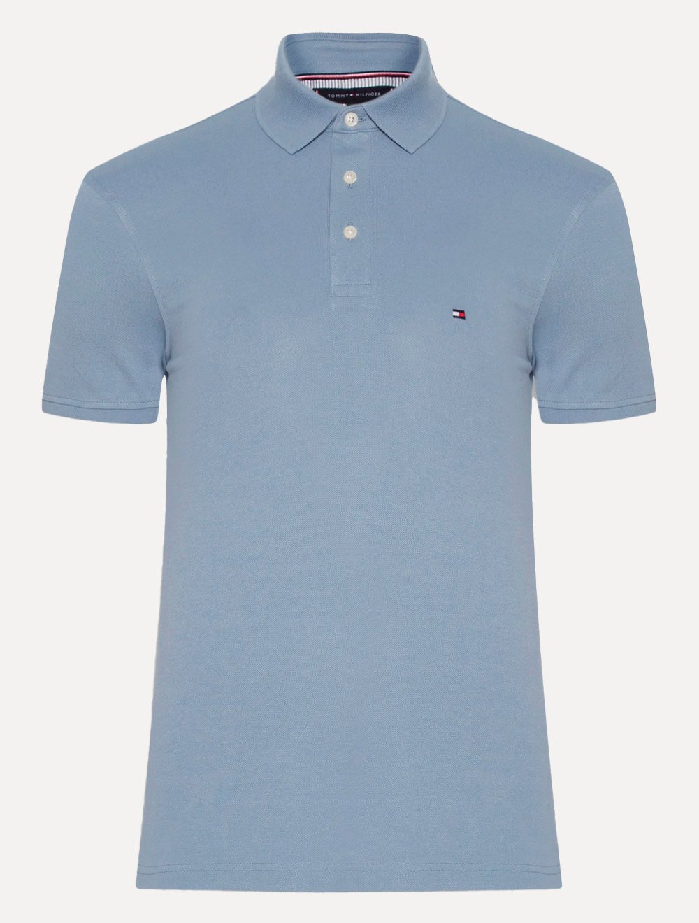 Polo Tommy Hilfiger Masculina Slim Piquet 1985 Azul Eclesiástico