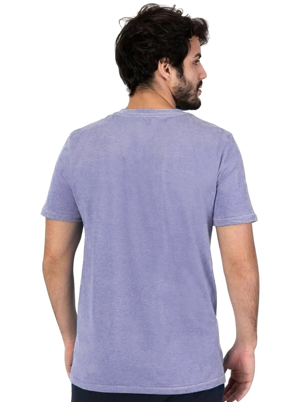 Camiseta Aramis Masculina Tingimento Eco Lisa Azul Mescla