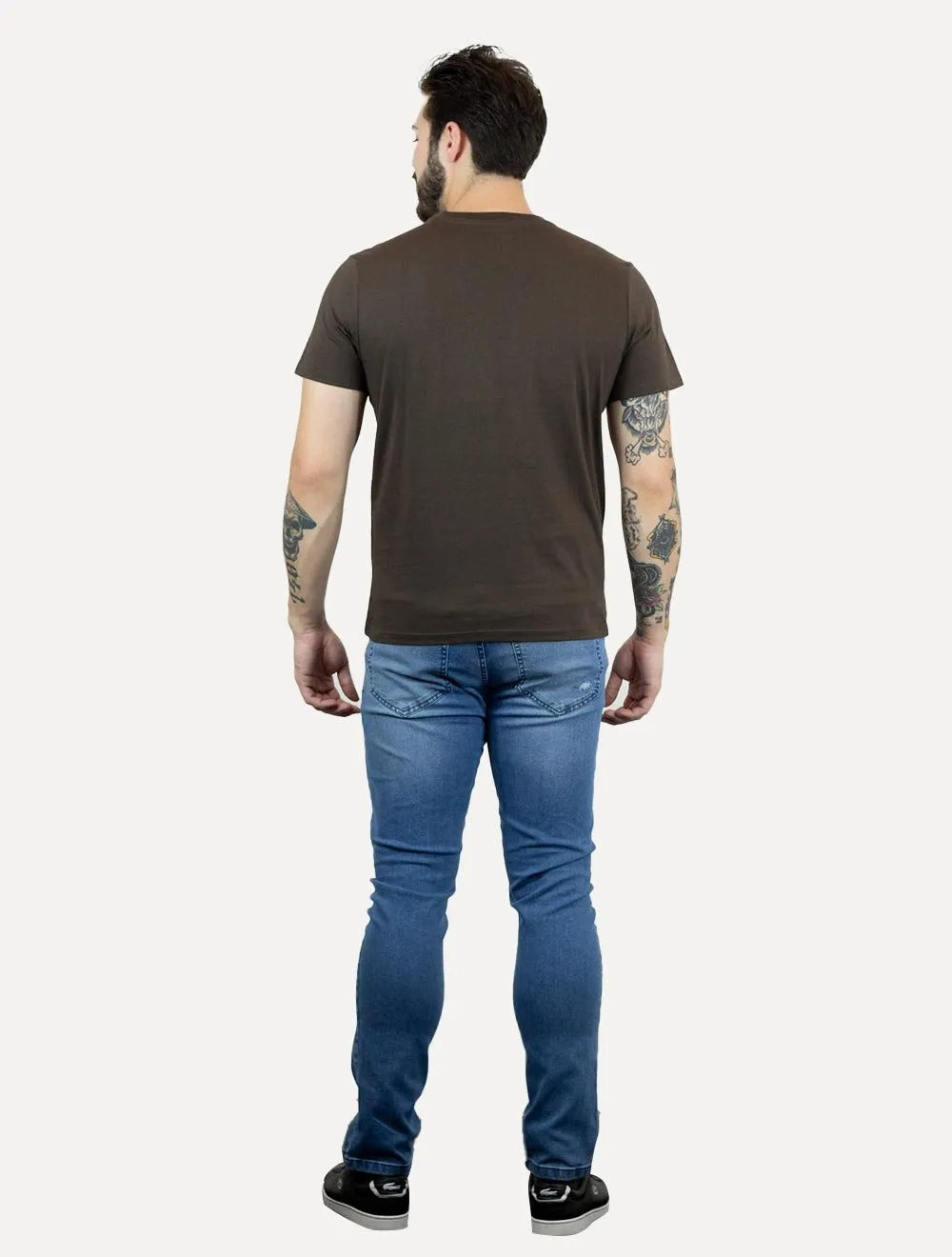 Camiseta Ellus Masculina Cotton Fine Duocolor Classic Marrom Escuro