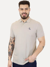 Polo Calvin Klein Jeans Masculina Piquet Regular Fit Re Issue Cáqui Claro