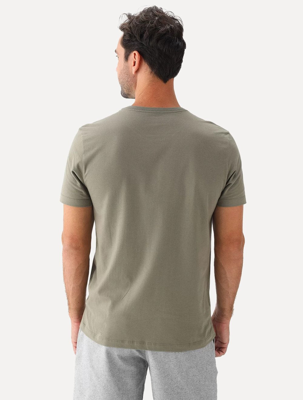 Camiseta Aramis Masculina Estampa Assinatura Peito Verde Militar
