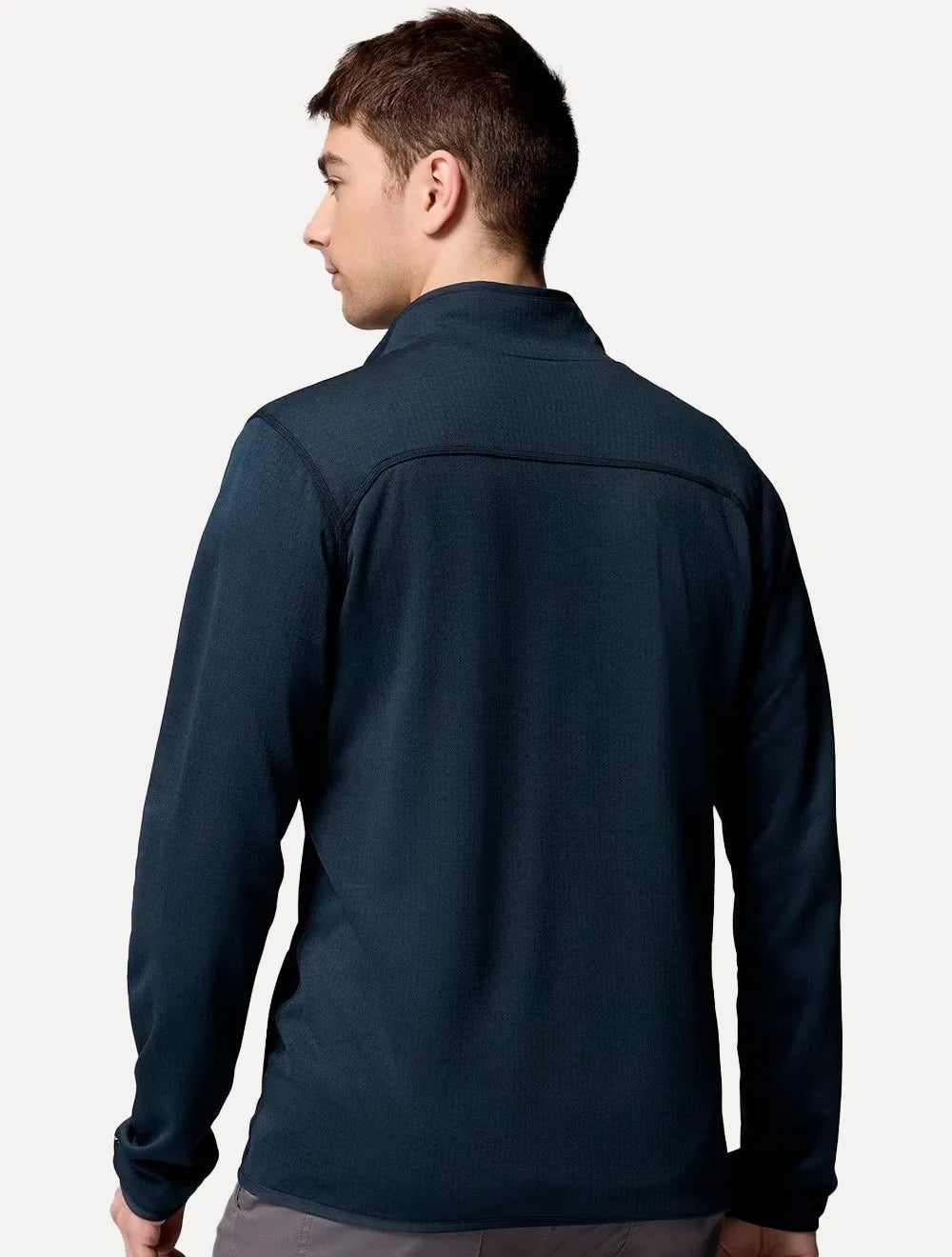 Jaqueta Columbia Masculina Fleece Hike Grid Full Zip Azul Marinho