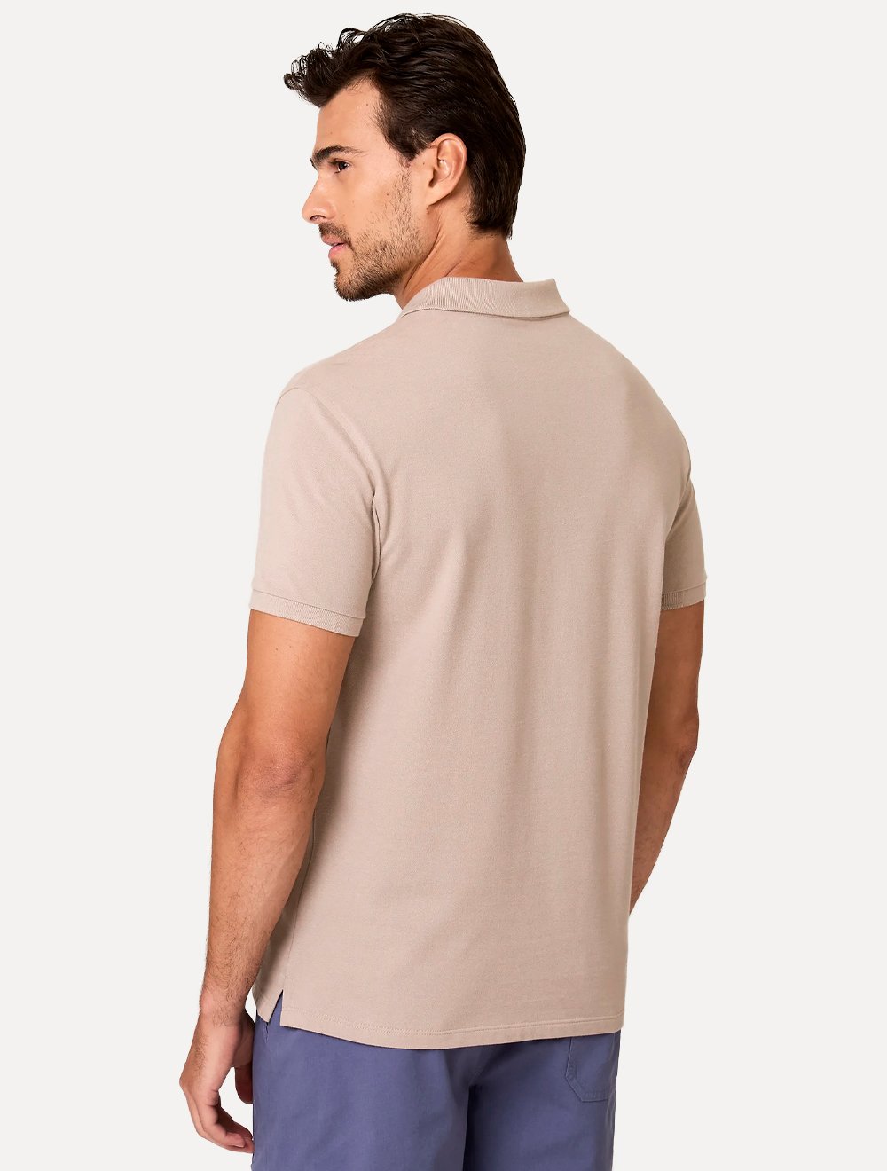 Polo Dudalina Piquet Essentials Cotton Basica Modal Cáqui Claro