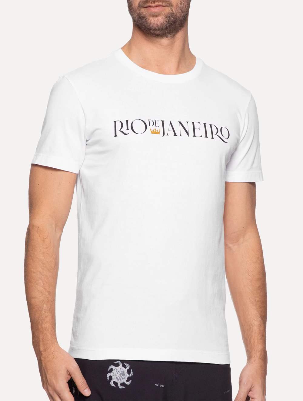 Camiseta Osklen Masculina Slim Stone Rio De Janeiro Serifado Branca