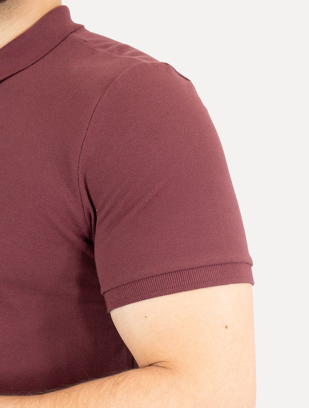 Polo Calvin Klein Masculina Piquet Slim Básica Sem Friso Vermelho Escuro