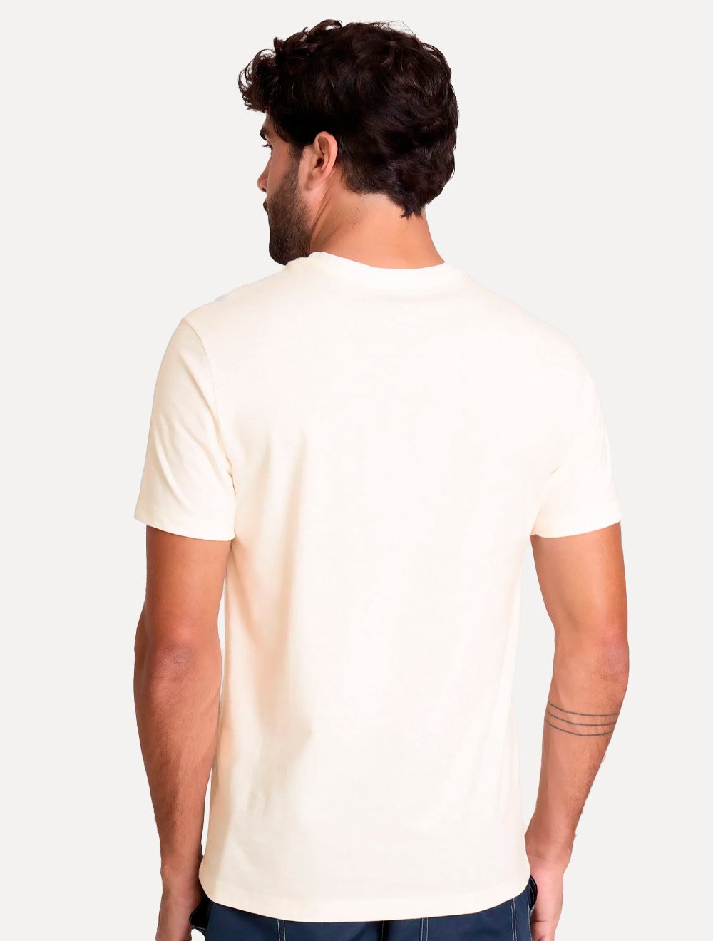 Camiseta John John Masculina Regular Fit Font Stripe Off White