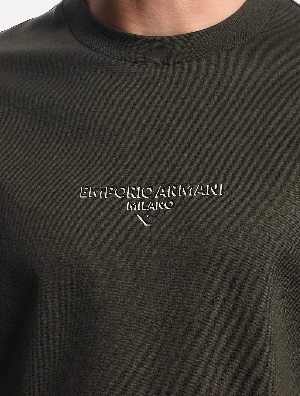 Camiseta Empório Armani Masculina Jersey Logo Chest Verde Escuro