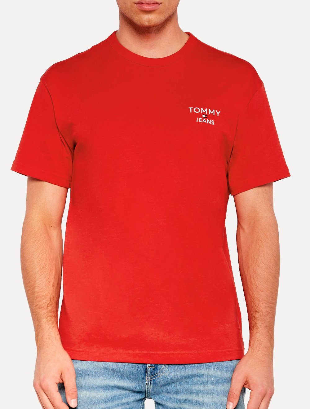 Camiseta Tommy Jeans Masculina Regular Corp Chest Vermelha