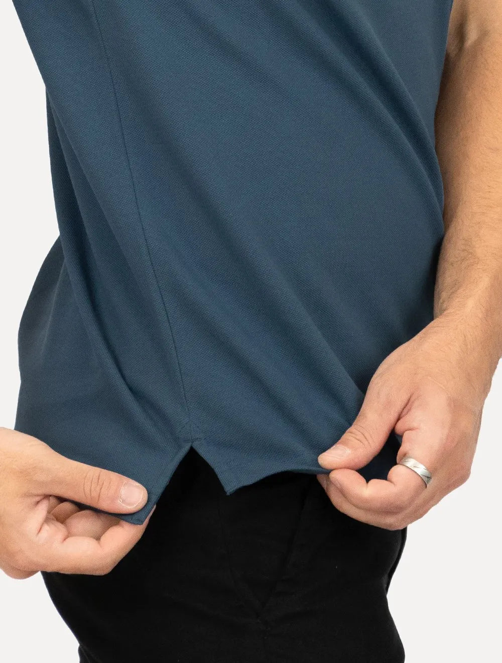 Polo Tommy Hilfiger Masculina Slim Piquet 1985 Aegean Sea Azul Escuro