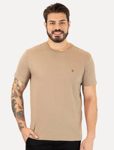 Camiseta Calvin Klein Jeans Masculina Dark Omega Relevo Caqui Médio