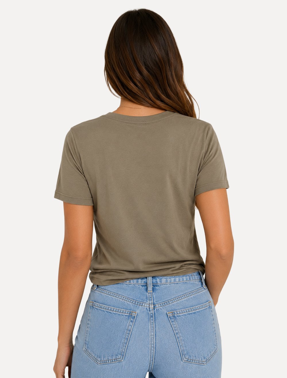 Camiseta Guess Feminina Signature Bright Logo Marrom Claro