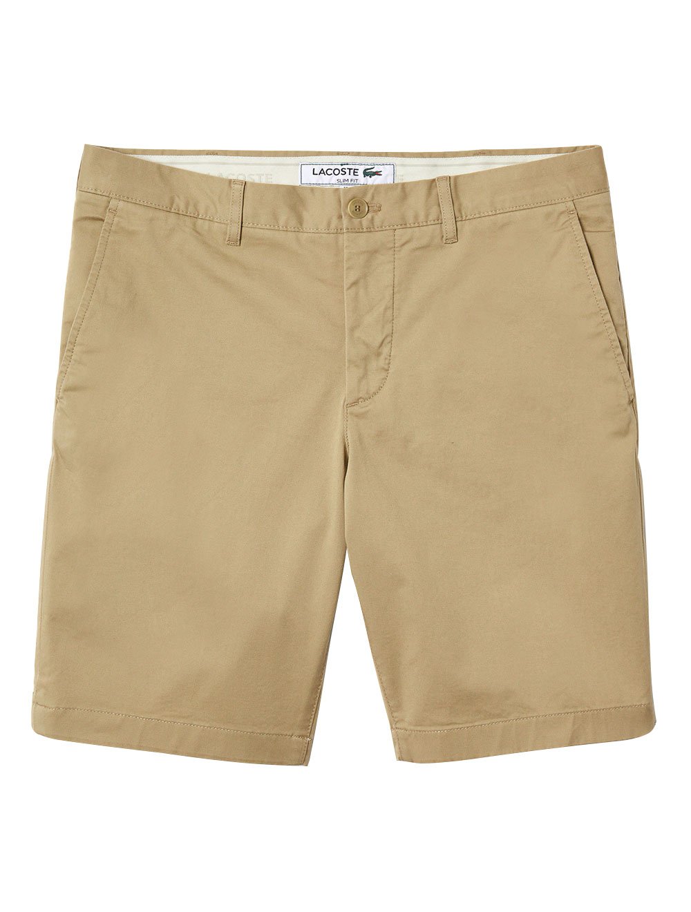 Bermuda Lacoste Masculina Sarja Slim Cotton Stretch Cáqui