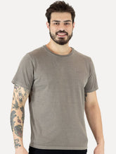 Camiseta Ellus Masculina Cotton Fine Grunge Gothic Classic Cinza Médio