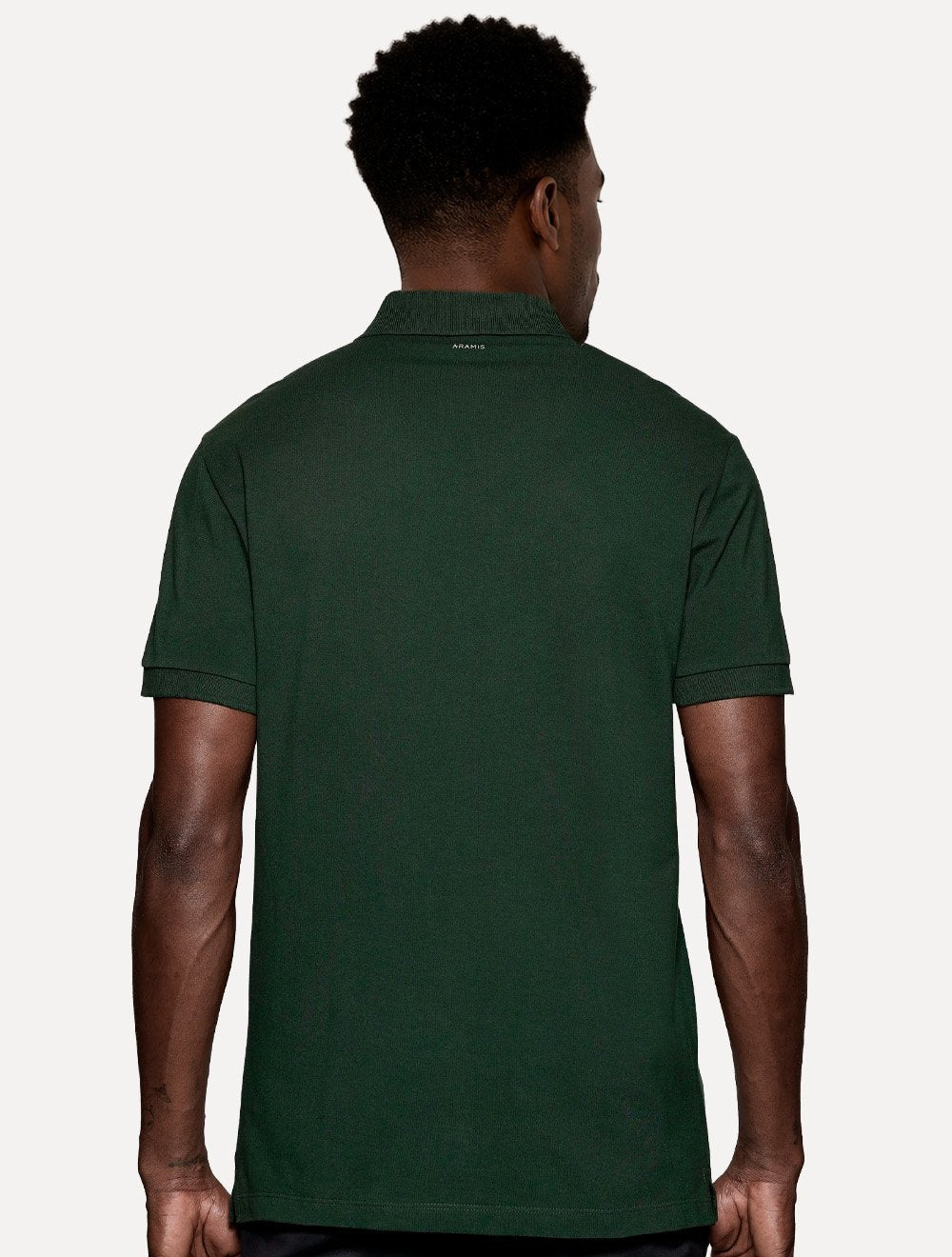 Polo Aramis Masculina Regular Detalhe Interno Dark Logo Verde Intenso