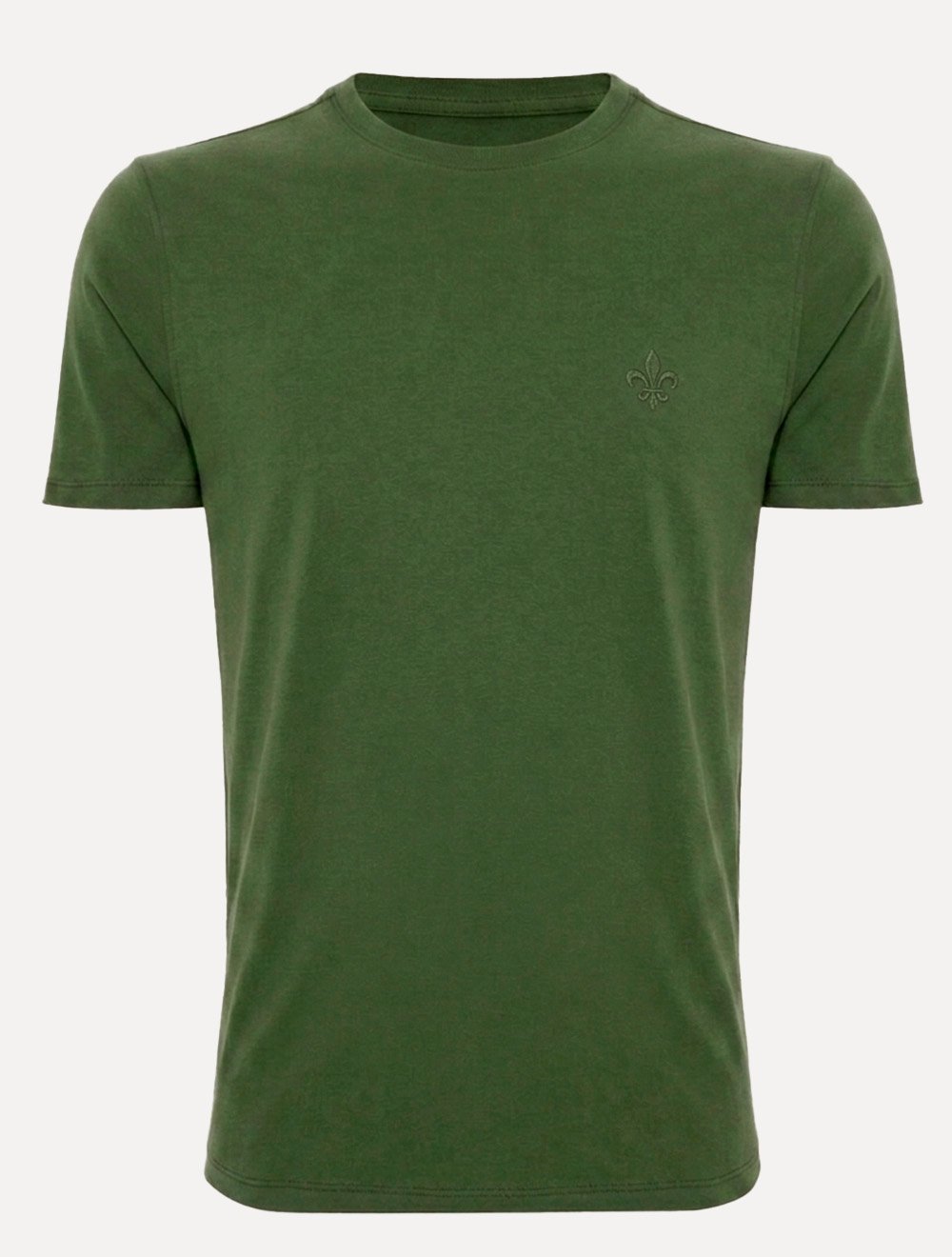 Camiseta Dudalina Masculina Essentials Modal Logo Verde Musgo