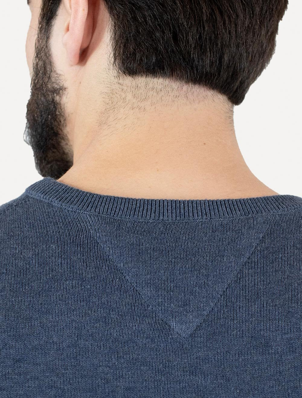 Suéter Tommy Hilfiger Masculino Crewneck Essential Cotton Azul Mescla
