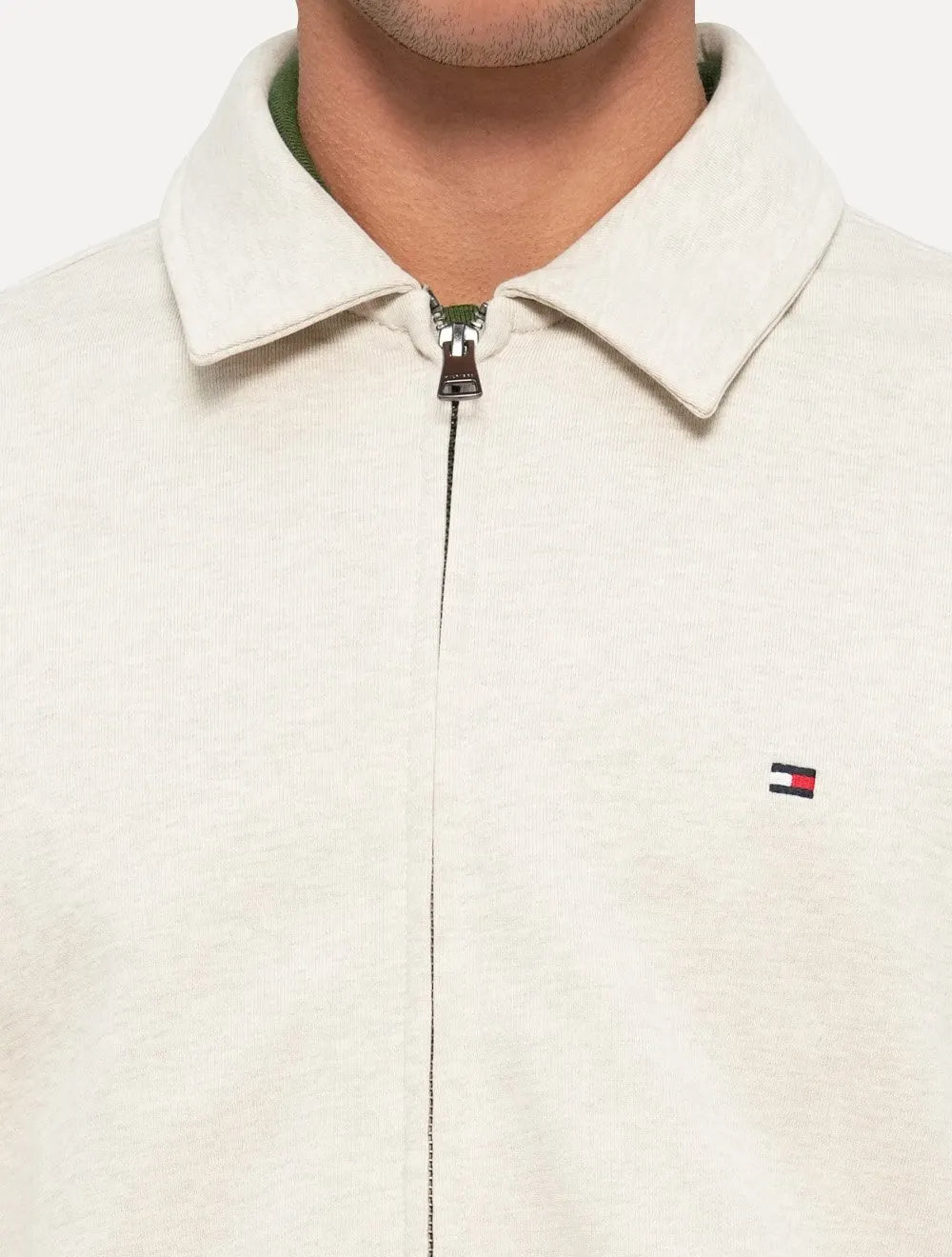 Moletom Tommy Hilfiger Masculino Essential Terry Ivy Zip-Thru Cáqui Claro