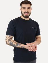 Camiseta Tommy Jeans Masculina Slim Linear Chest Azul Marinho