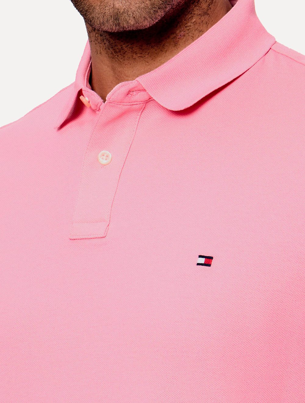 Polo Tommy Hilfiger Masculina Regular Piquet 1985 Pink Claro