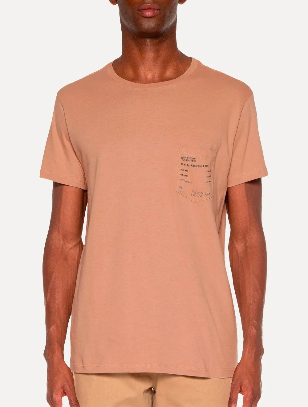 Camiseta Von der Volke Masculina Origineel Pocket Ams Goods Cáqui