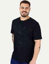 Camiseta Von der Volke Masculina Origineel Outline Crown Azul Marinho