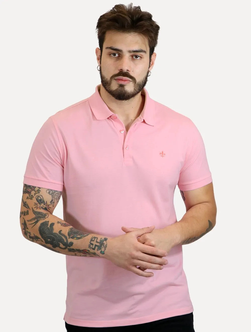 Polo Dudalina Piquet Essentials Cotton Basica Modal Rosa Claro