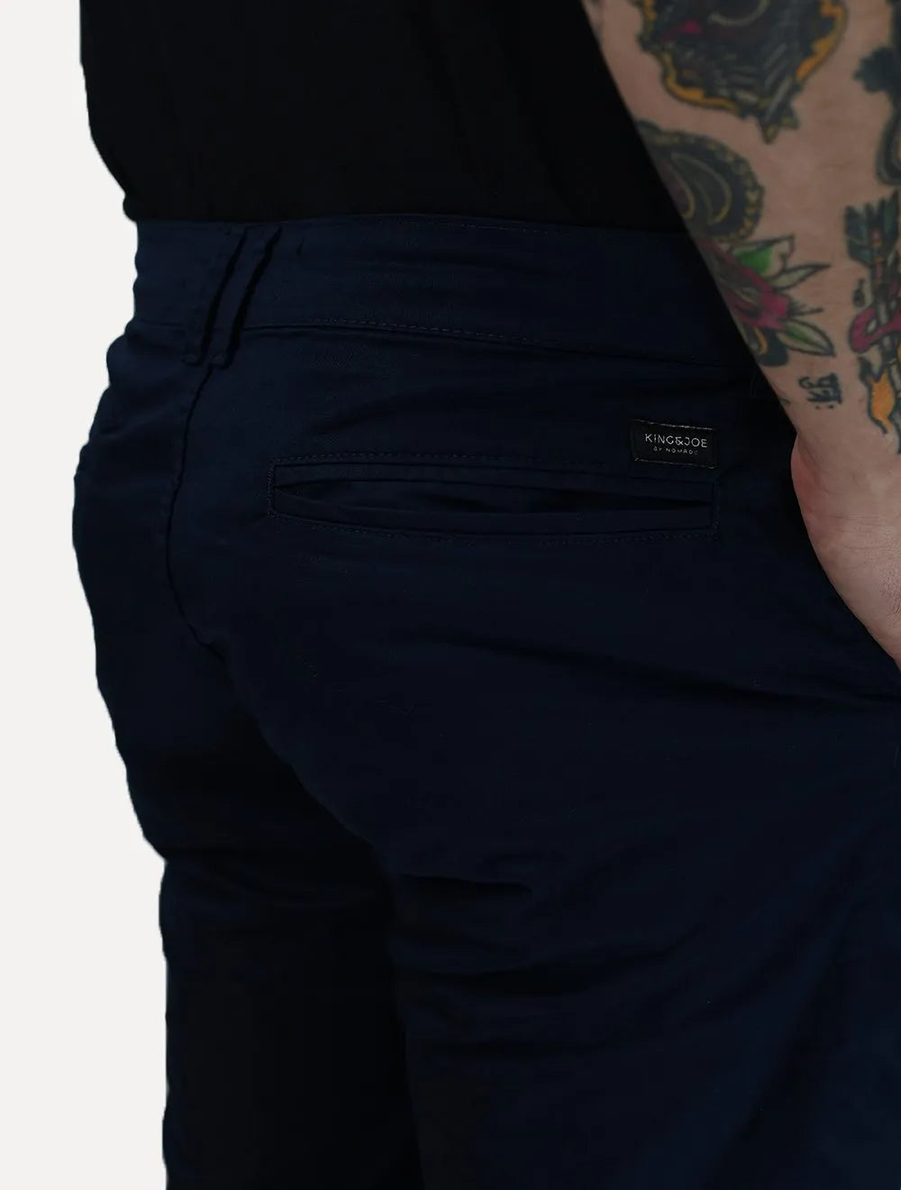 Bermuda King & Joe Masculina Slim Sarja Azul Marinho
