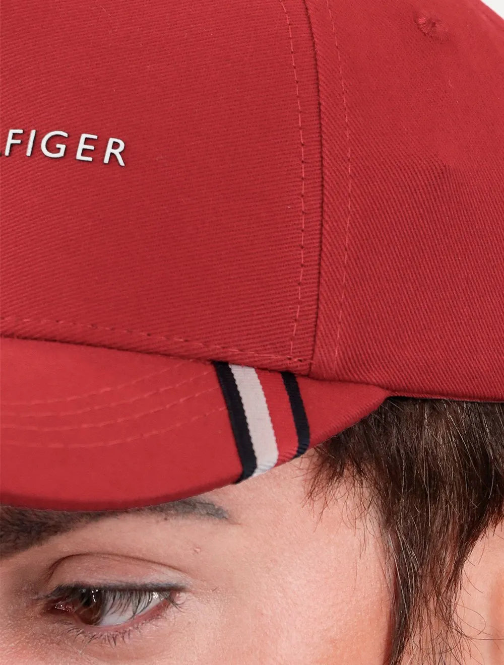 Boné Tommy Hilfiger Uptown Cap White Vermelho