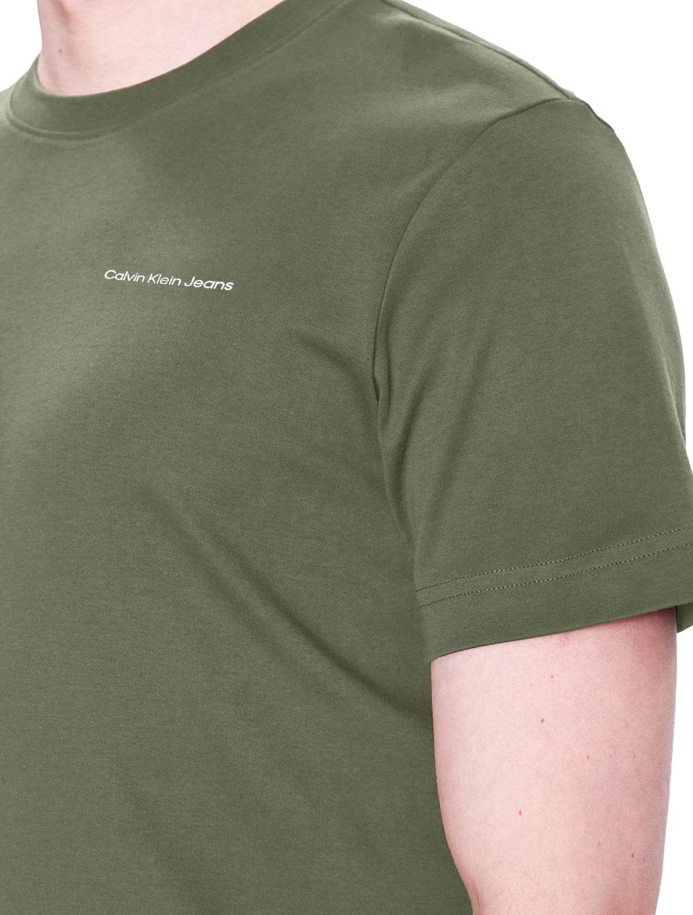 Camiseta Calvin Klein Jeans Masculina Light New Logo Verde Militar
