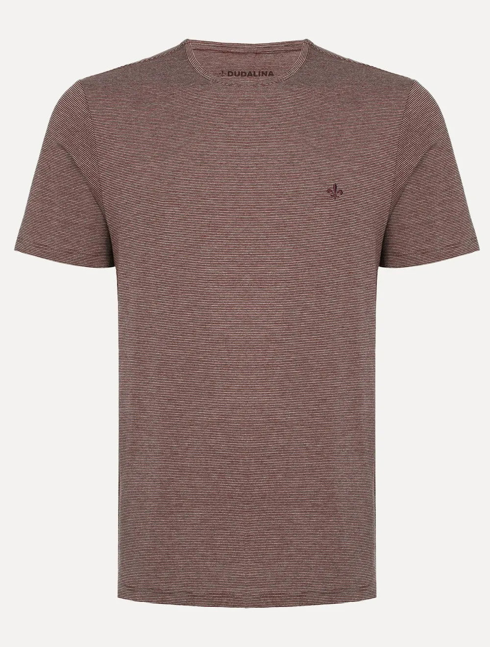 Kit Camisetas Dudalina Malha Vinho Listrado e Azul Marinho